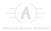 Logo for Abacus Logistics Solutions featuring a stylized letter A inside a circle with horizontal lines extending from each side.