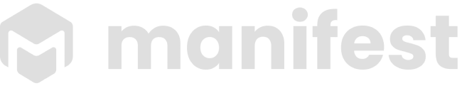 Manifest company logo with an abstract M-shaped icon.