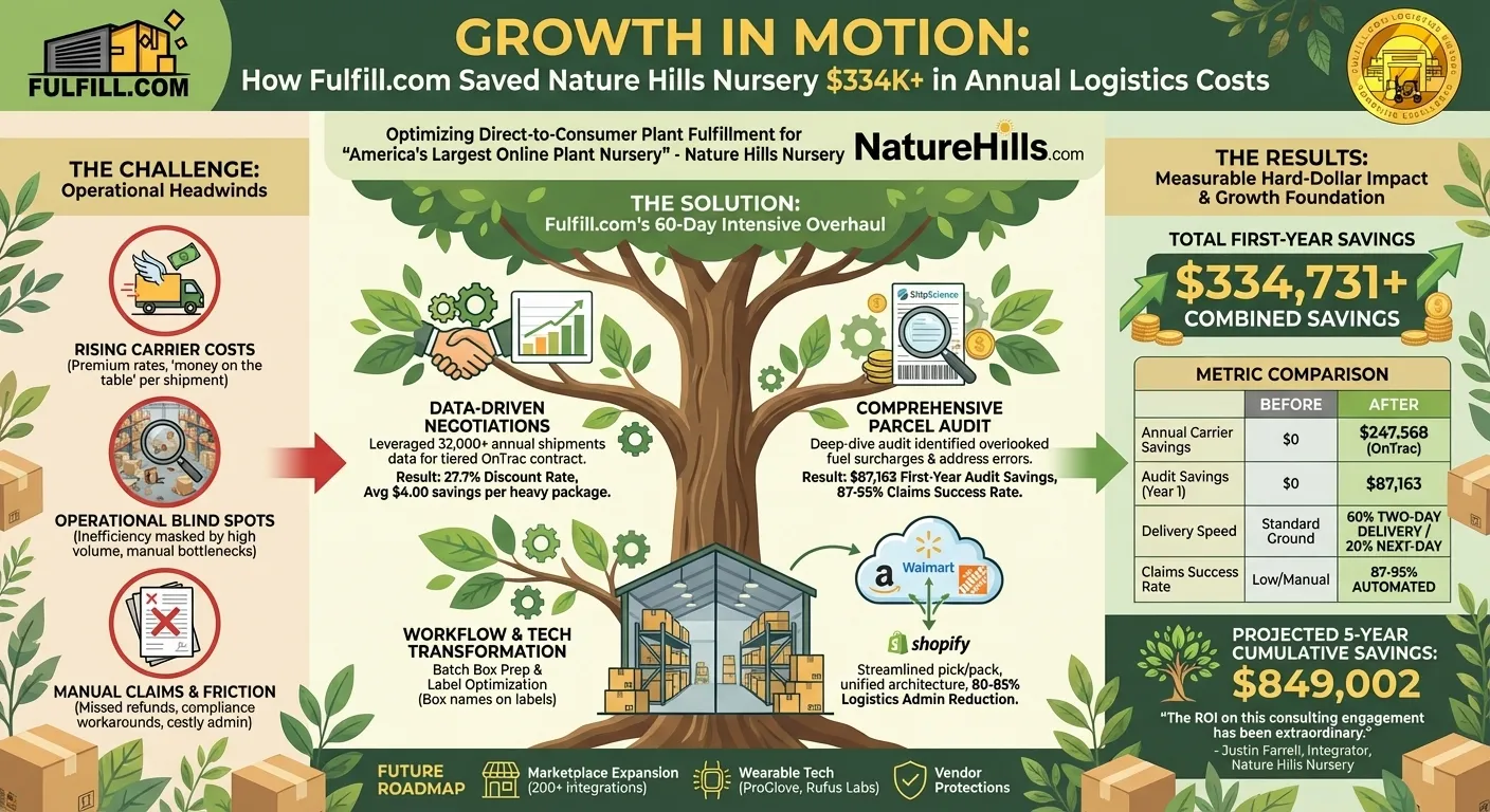 Nature Hills Nursery Case Study Infographic - Growth in Motion