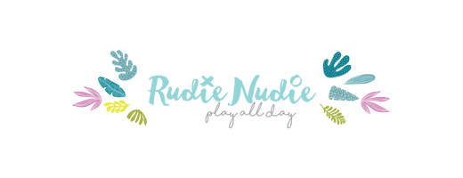 The Rudie Nudie Designs brand features a playful, family-friendly visual identity with the tagline 'Play All Day' incorporated into their logo. The homepage showcases vibrant promotional banners highlighting their umbrella picnic rugs sale, with bright colors and fun emojis (🚚🏖️) creating an energetic, kid-focused aesthetic. The design emphasizes functionality and fun with clean product imagery and cheerful messaging. The brand uses a warm, approachable color palette that appeals to parents, while the overall layout is clean and easy to navigate. Product photography appears to focus on the practical, waterproof nature of their playmats and picnic rugs, with lifestyle imagery showing real-world usage scenarios. The visual design successfully communicates durability, practicality, and joy - perfect for busy families who want products that can 'catch the mess' while maintaining a sense of fun and adventure.