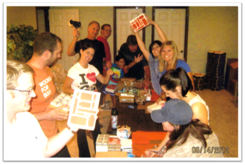 The early Bulu Box team packing subscription boxes in 2012